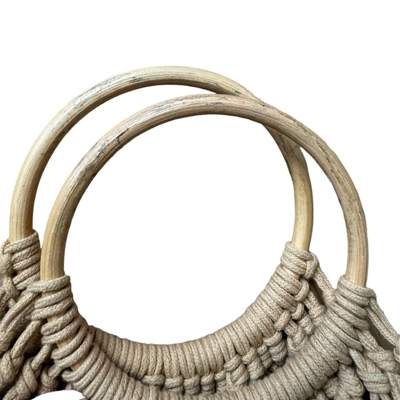 Woven Knit Crochet Beach Bag Tote Purse - Picture 2 of 4